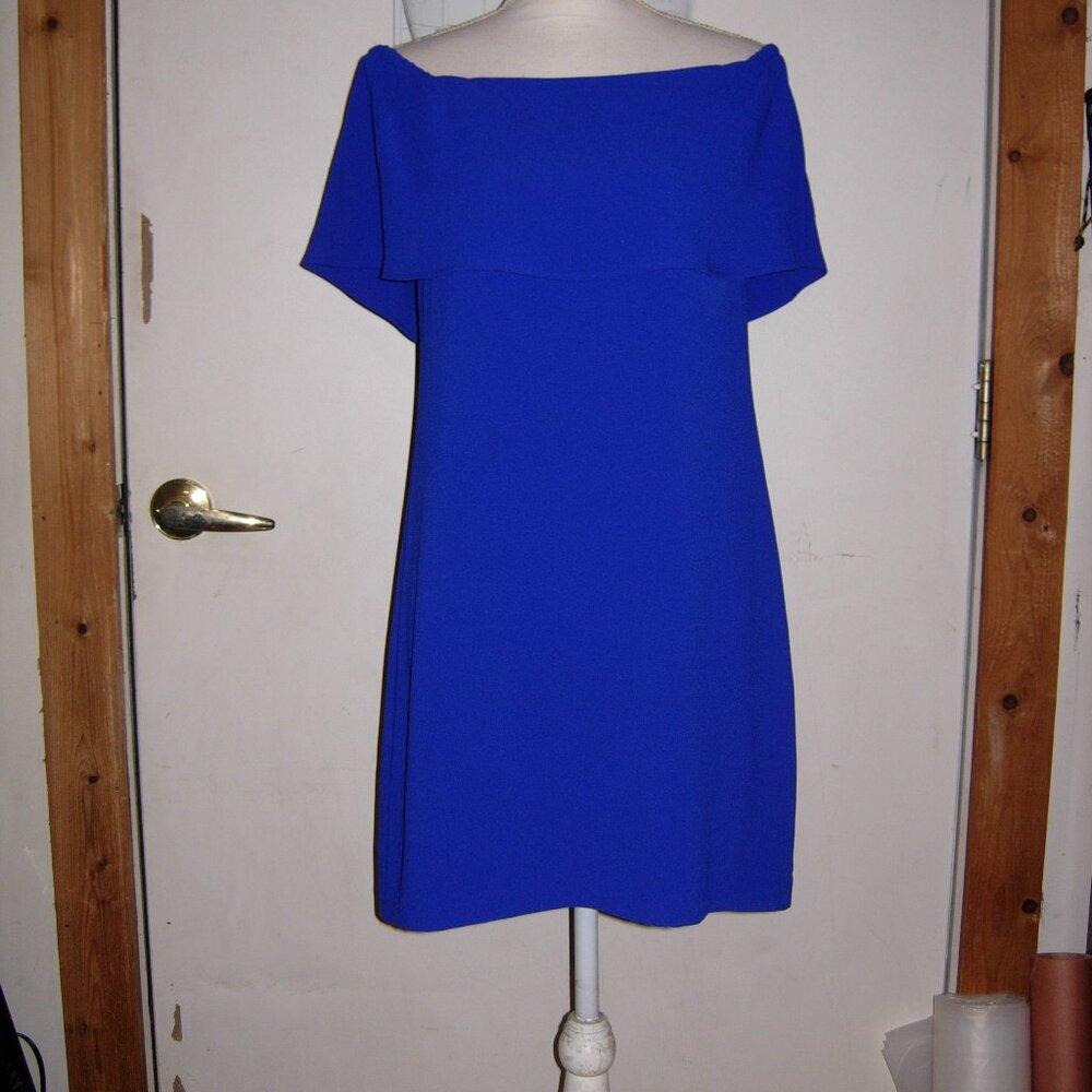 Charles Henry royal blue off-the-shoulder dress S